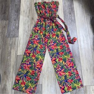 Floral Strapless Jumpsuit
